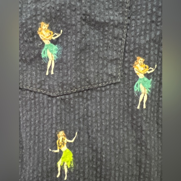 Tommy Bahama Blue Hu-La-La Short Sleeve Hawaiian Shirt Button Up - size L - Picture 5 of 11